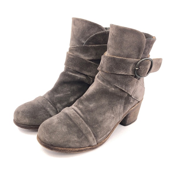 P. Monjo Lexi Gray Leather Ankle Boots EUR 39 - Picture 3 of 13
